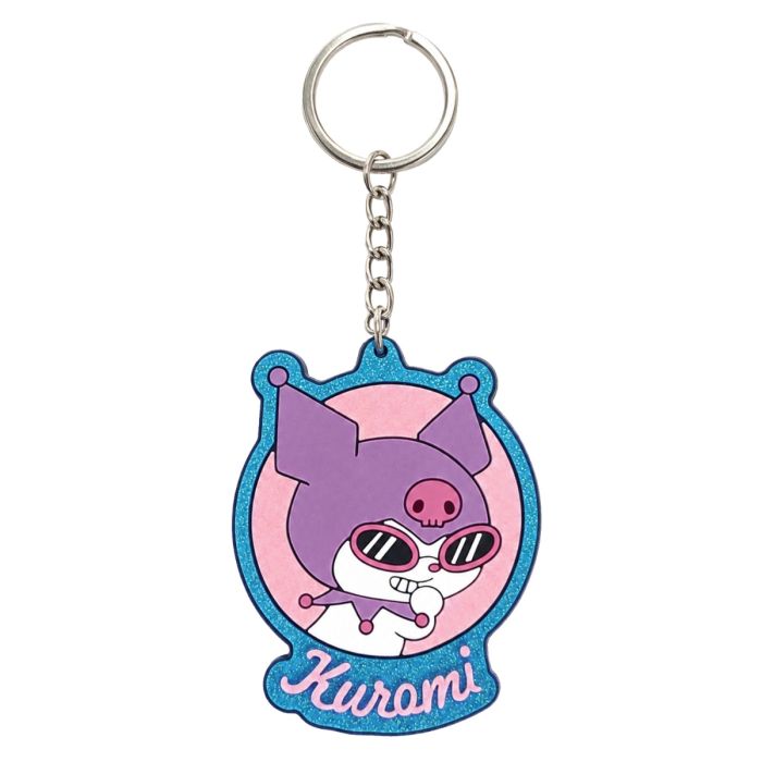 Kuromi - Rubber Keychain with Glitter Effect - Stickers