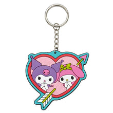 Kuromi & My Melody - Rubber Keychain with Glitter Effect - Stickers Style - 5,5cm