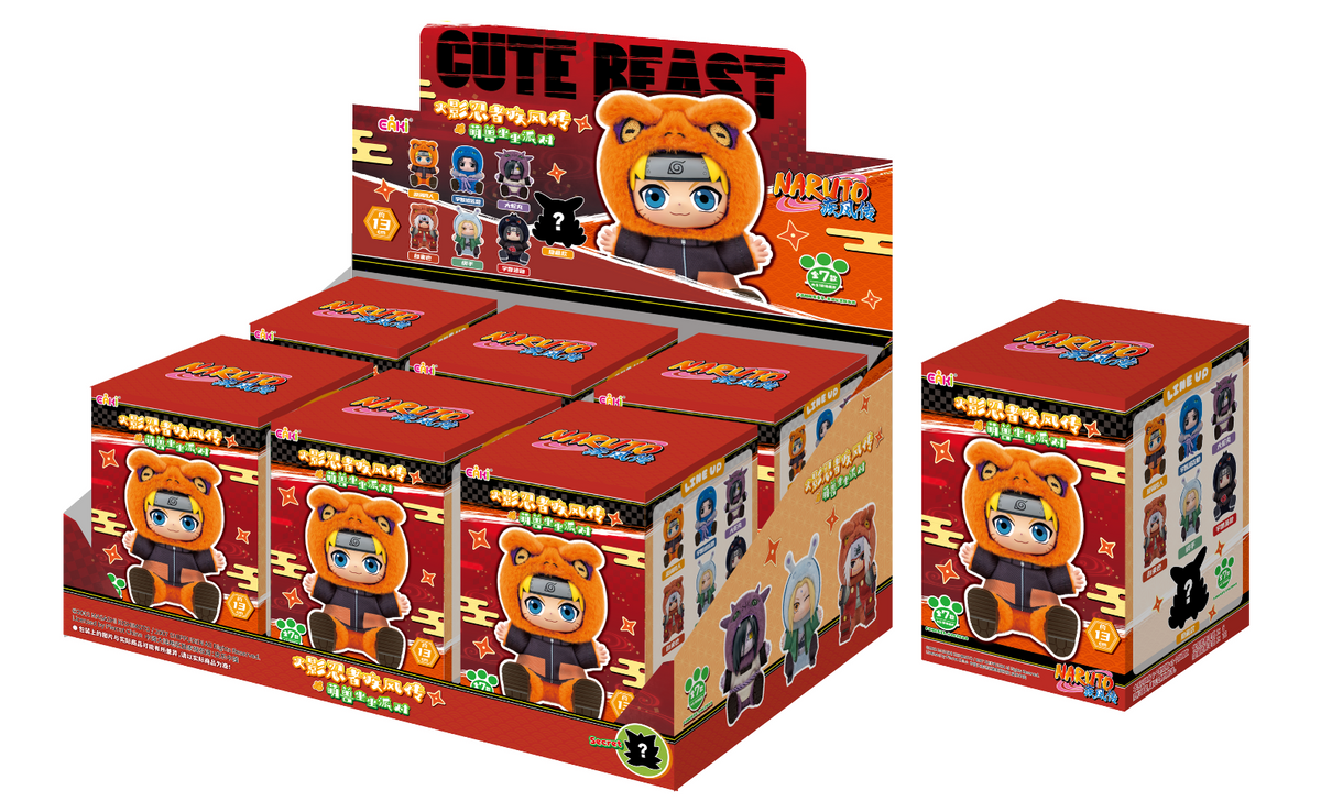 Naruto mini kosebamser med vinylansikt blindbox display Cute Beasts