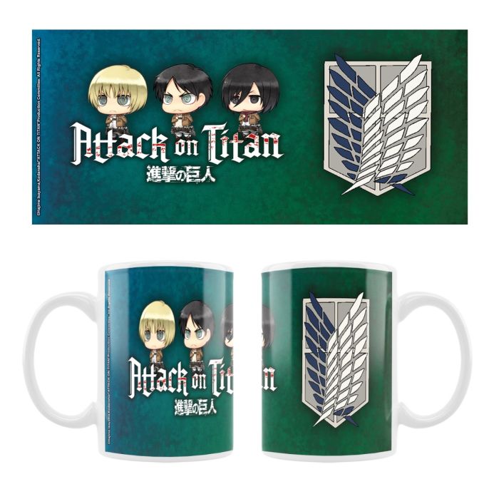 Attack on Titan - Mug - Eren, Mikasa & Armin - Chibi Style