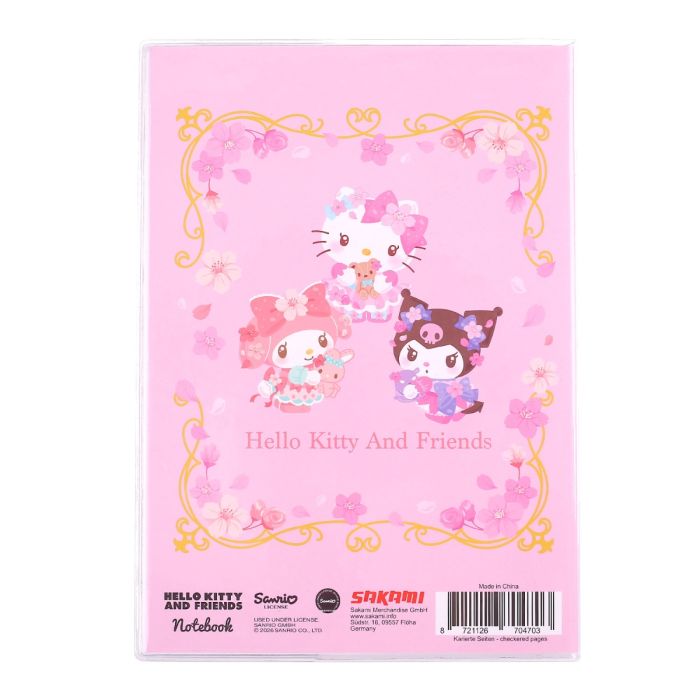 Hello Kitty & Friends - Holographic Softcover Notebook - Sakura Series - A5 - Checkered
