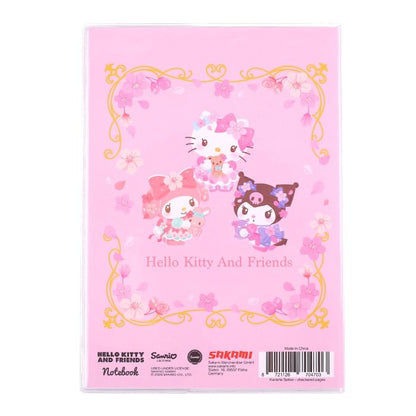 Hello Kitty & Friends - Holographic Softcover Notebook - Sakura Series - A5 - Checkered