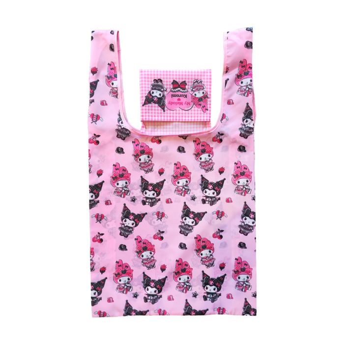 Kuromi & My Melody - Foldable Shopping Bag - Pink Black Party Series