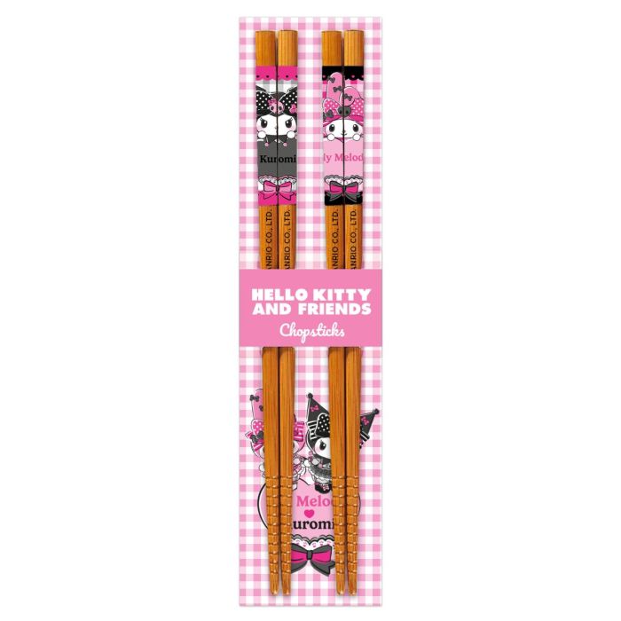 Kuromi & My Melody - Bamboo Chopsticks - Pink Black Party Series